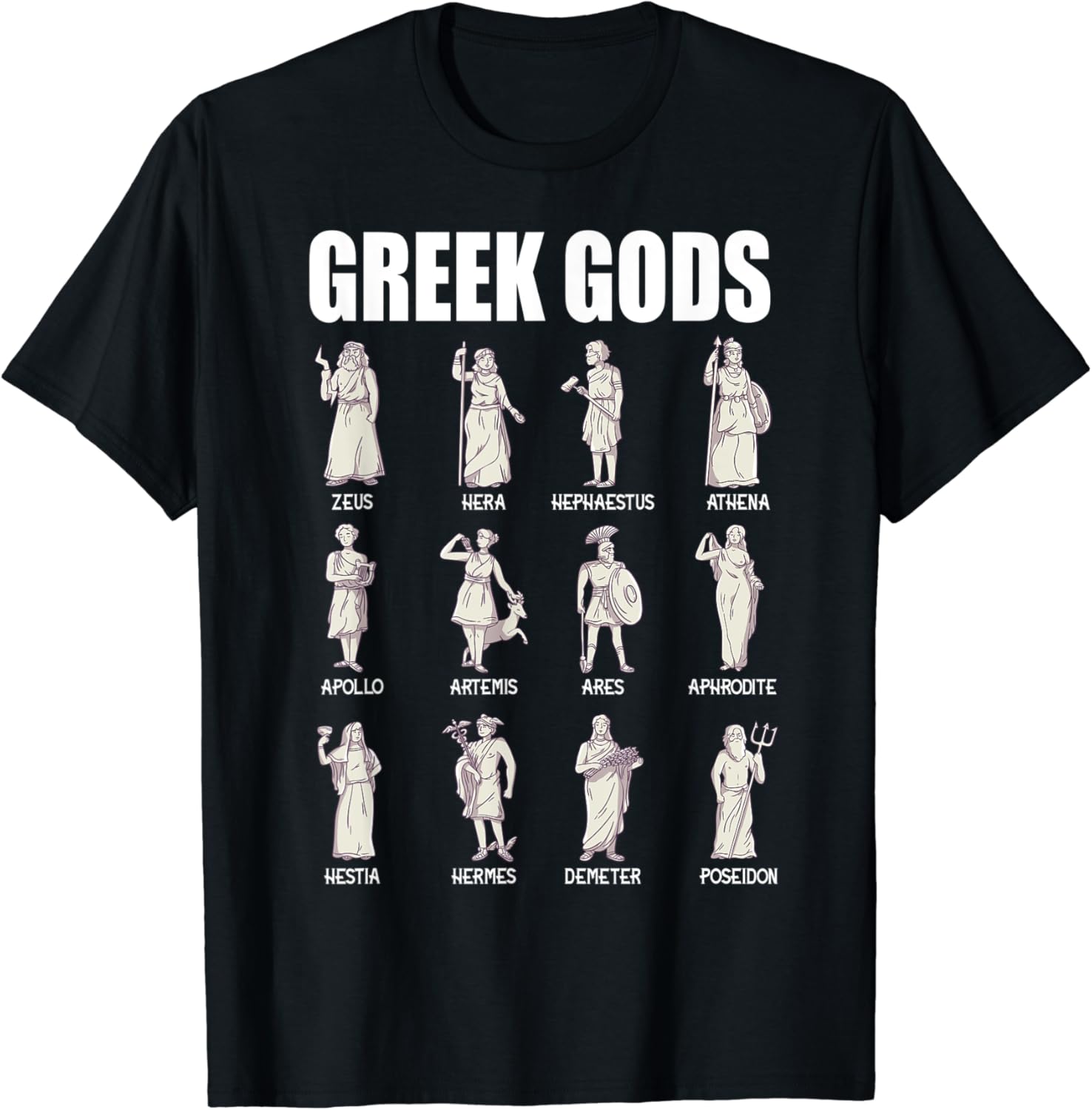 Greek Gods and Goddesses Ancient Greek Mythology Greece TShirt Amazon